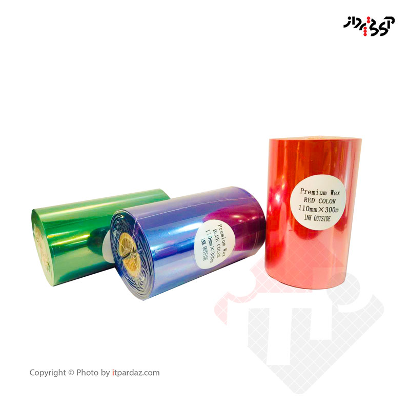 ریبون وکس رزین پریمیوم رنگی 110mm x 300m