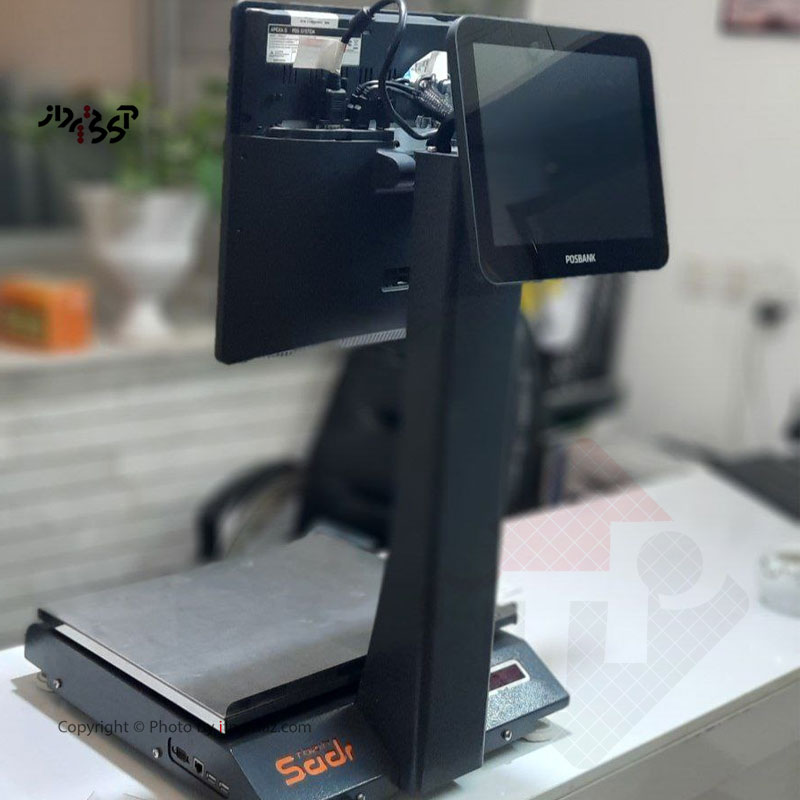 صندوق فروشگاهی دست دوم پوز بانک با ترازو توزین صدر مدل Pos scale kara B
