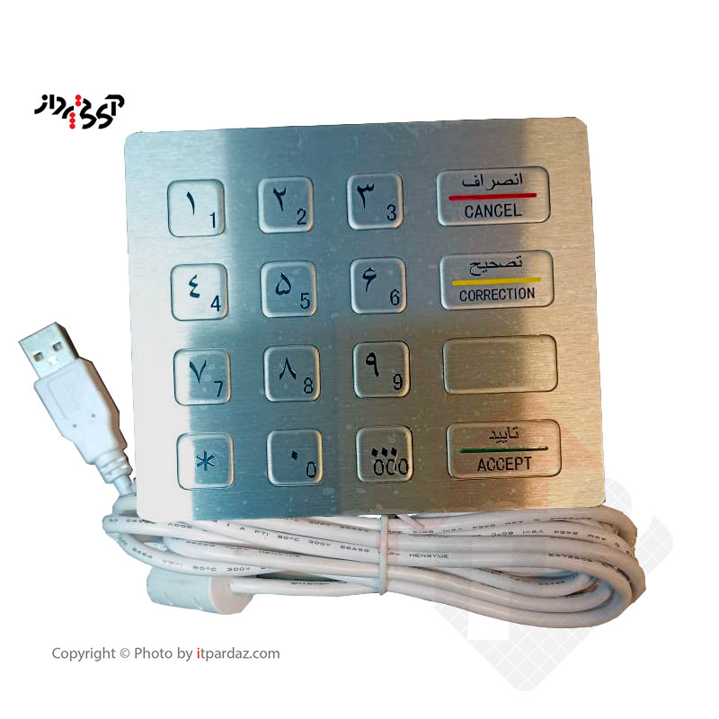پین پد کیپد متال 16 کلید ماتریسی K216 با پورت USB